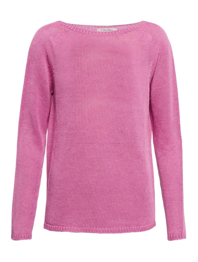 's Max Mara Giolino Linen Sweater In Pink & Purple