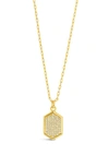 Sterling Forever Verity Cz Pointed Pendant Necklace In Gold