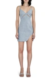 ET OCHS CUTOUT CURVED HEM DENIM DRESS