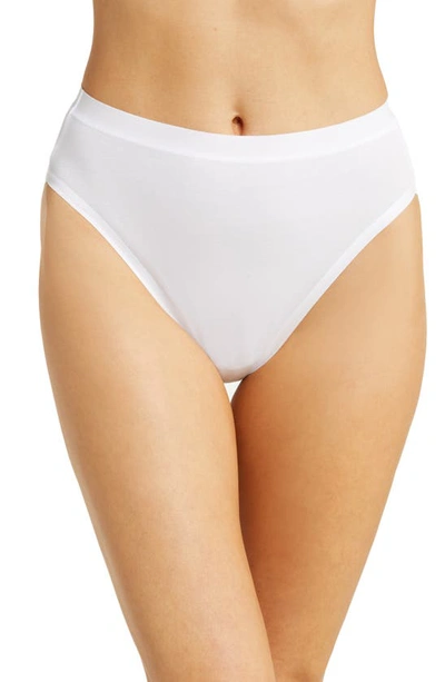 Wacoal Understated Cotton Blend High Leg Briefs In White