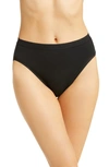 Wacoal Understated High-rise Stretch Cotton Briefs In Black