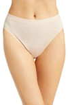 Wacoal Understated High-cut Stretch Cotton Briefs In Sand