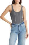 Agolde Elna Organic Cotton Blend Bodysuit In Gravity