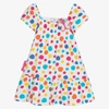 AGATHA RUIZ DE LA PRADA AGATHA RUIZ DE LA PRADA GIRLS WHITE SPOTTED COTTON JERSEY BUTTERFLY DRESS