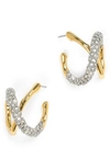 ALEXIS BITTAR SOLANALES CRYSTAL ORBIT HOOP EARRINGS