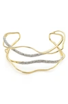 Alexis Bittar Solanales Embellished 14kt Gold-plated Cuff In Crystals