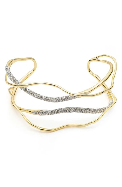 Alexis Bittar Solanales Embellished 14kt Gold-plated Cuff In Crystals