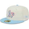 New Era Men's  White And Light Blue Oakland Athletics Spring Color Two-tone 59fifty Fitted Hat In White
