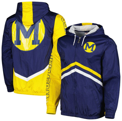 Mitchell & Ness Men's  Navy Michigan Wolverines Undeniable Full-zip Windbreaker Jacket