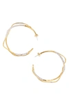 Alexis Bittar Intertwined Embellished 14kt Gold-plated Hoop Earrings In Champagne