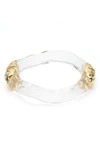 Alexis Bittar Molten 14k Goldplated Hinged Lucite Bracelet In Clear