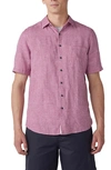 RODD & GUNN RODD & GUNN DUNSADDLE CHECK SHORT SLEEVE LINEN BUTTON-UP SHIRT