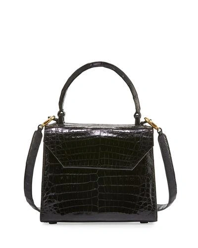 Nancy Gonzalez Crocodile Small Flap Top-handle Crossbody Bag In Black