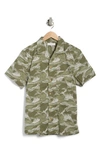 Lucky Brand Short Sleeve Button-up Club Shirt In Surf Wave Green