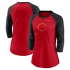 Nike Women's  Red, Black Cincinnati Reds Next Up Tri-blend Raglan 3/4-sleeve T-shirt In Red