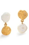 Monica Vinader Mismatched Keshi Pearl Drop Earrings In 18ct Gold Vermeil On Sterling