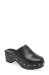 Aeyde Bibi Studded Leather Clog Mules In Black