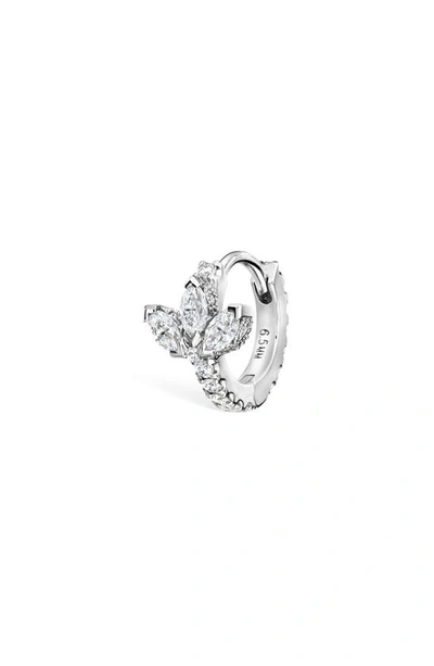 Maria Tash 18ct 6.5mm Diamond Lotus Eternity Single Hoop Earring In White