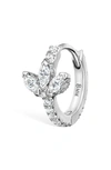 Maria Tash 18ct 6.5mm Diamond Lotus Eternity Single Hoop Earring In White Gold