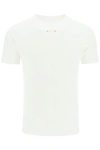 Maison Margiela Mens Ivory Ribbed Knit Cotton T-shirt For Ss23 In Black