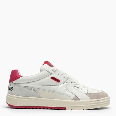 Palm Angels Palm University Mixed Leather Sneakers In White