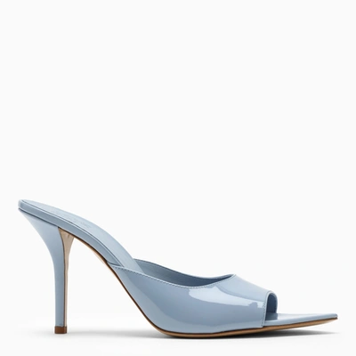 Gia Borghini 90mm Patent Leather Mules In Ice Blue