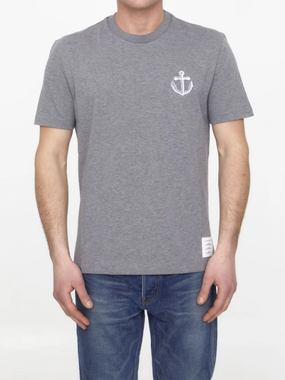 Thom Browne Anchor T-shirt In Grey