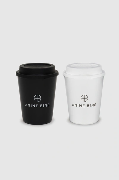 Anine Bing Ab Cup 2 Pack In White And Black