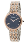 FERRAGAMO CUIR TWO-TONE BRACELET WATCH, 34MM