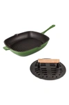 Berghoff Neo 2-piece Cast Iron Grill Set In Green