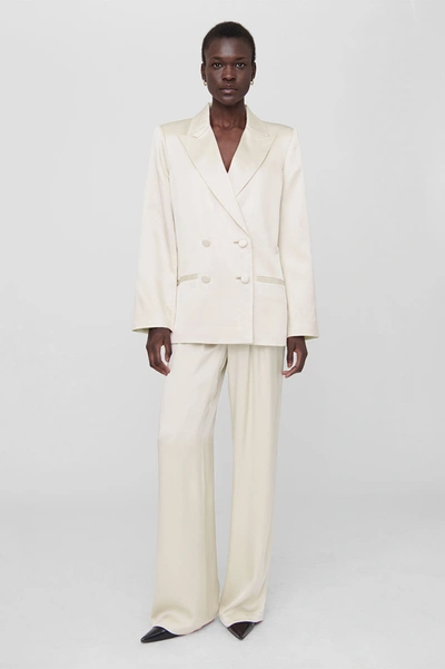 Anine Bing Donne Blazer In Oyster In White