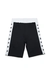 MARNI BLACK SHORTS IN TECHNICAL FABRIC WITH ZIP AND LOGO TAPE