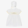 BEATRICE & GEORGE GIRLS WHITE EMBROIDERED COTTON DRESS SET