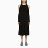 Ganni Melange Open Back Midi Dress In Black