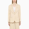 Calvin Klein Single-breasted Long-sleeve Blazer In Beige
