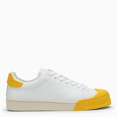 Marni Contrasting Toe Cap Low-top Sneakers In Lily White,yellow