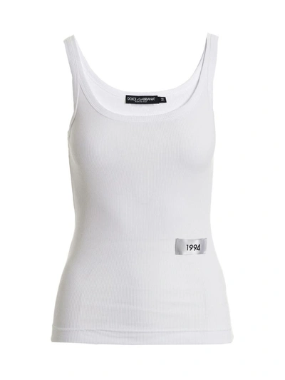 Dolce & Gabbana Fine-rib Jersey Tank Top In White