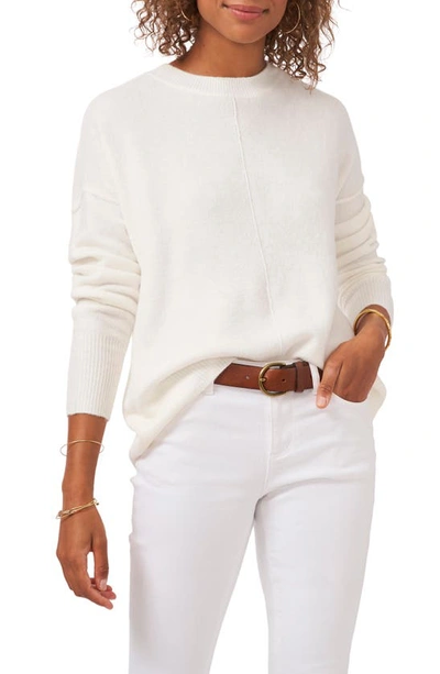 Vince Camuto Exposed Seam Crewneck Sweater In Beige