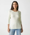 Michael Stars Dora Shine 3/4 Sleeve Tee In Limoncello