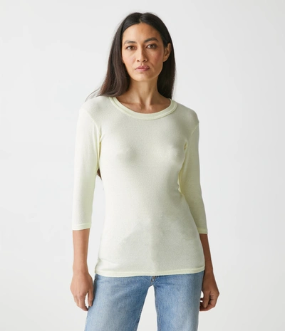 Michael Stars Dora Shine 3/4 Sleeve Tee In Limoncello