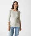 Michael Stars Dora Shine 3/4 Sleeve Tee In Cement