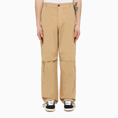 DARKPARK DARKPARK BEIGE CANVAS CARGO TROUSERS