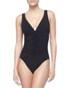 Karla Colletto Twist-front Underwire One-piece Swimsuit In Black