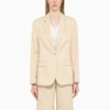 Calvin Klein Single-breasted Long-sleeve Blazer In Beige