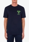 Moschino Navy Double Question Mark T-shirt In Navy