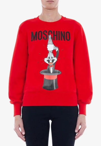 Moschino Bugs Bunny Print Sweatshirt In Red