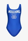 Moschino Double Smiley One-piece Swimsuit In Blue