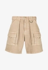 Moschino D-ring Detail Cargo Shorts In Beige