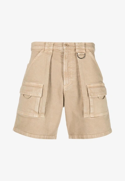 Moschino D-ring Detail Cargo Shorts In Cream
