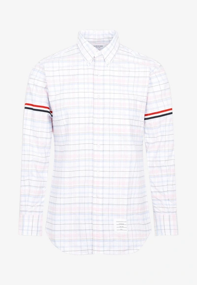 THOM BROWNE CLASSIC CHECKERED SHIRT,MWL150A.F0182-680 LT PINK